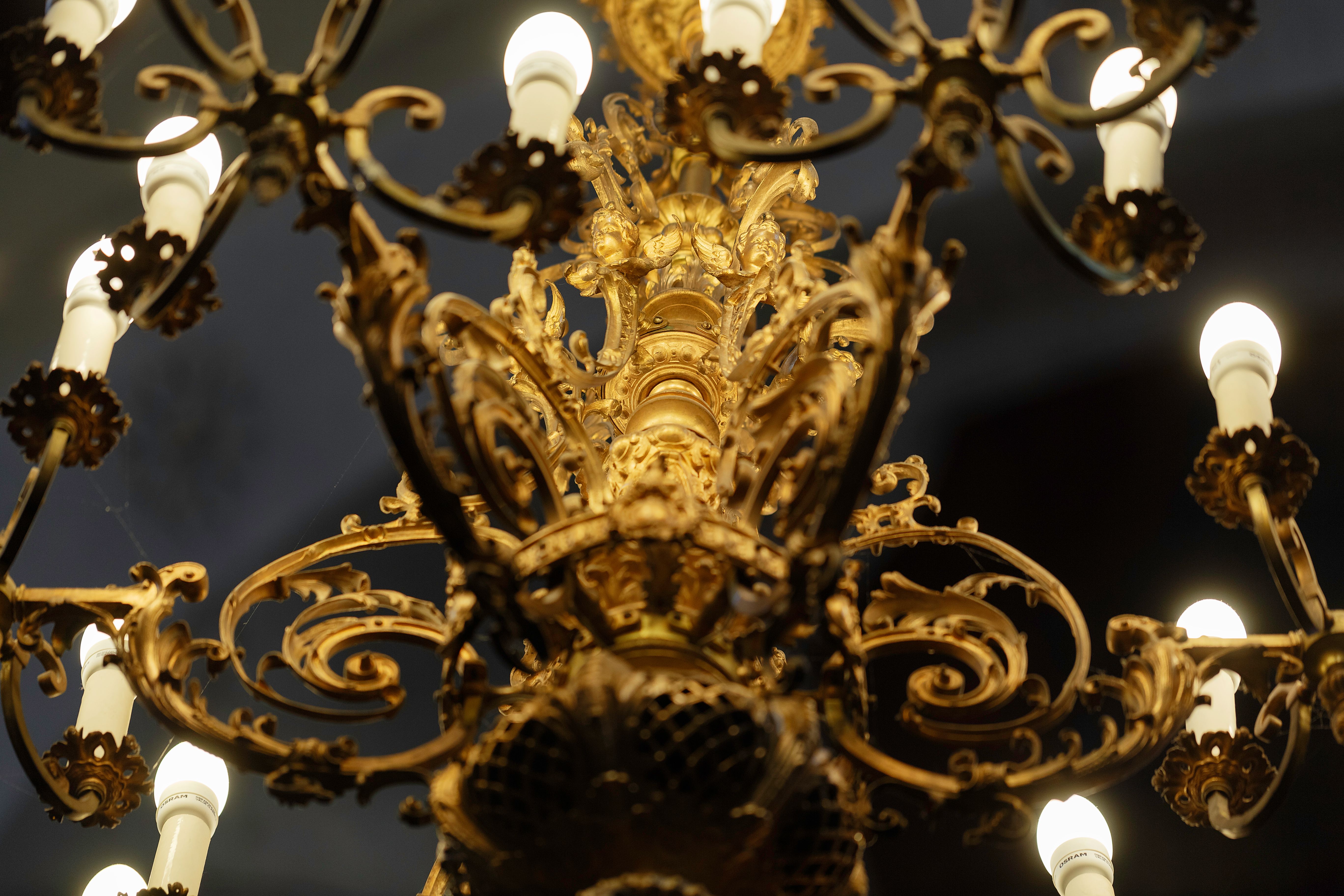 A fragment of the chandelier, the 1880s–1890s, the church of the Holy Cross (Carmelitian) in Kaunas. Photo by Povilas Jarmala, 2019